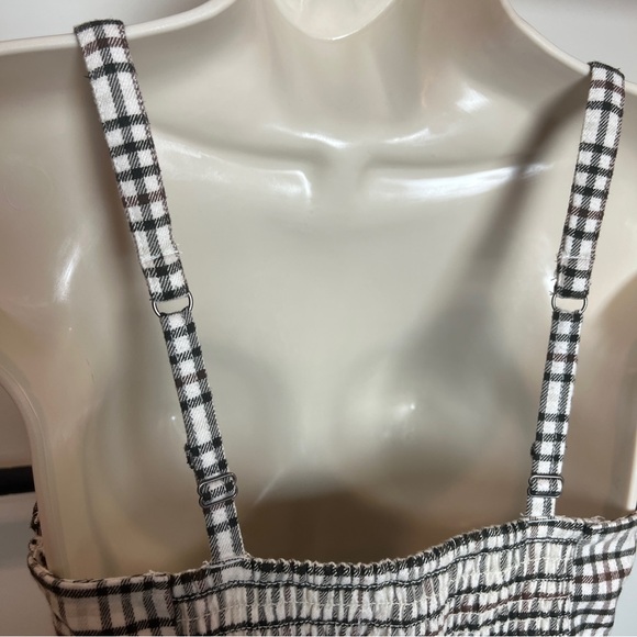 Hollister Y2K Babydoll Black and White Plaid Sleeveless Pleated A-Line Dress - Picture 11 of 12